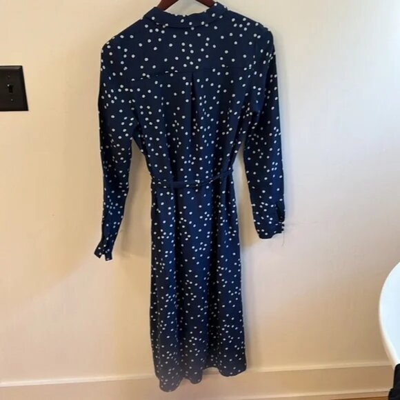 Sezane Lexie Navy Silk Dress - Picture 6 of 6